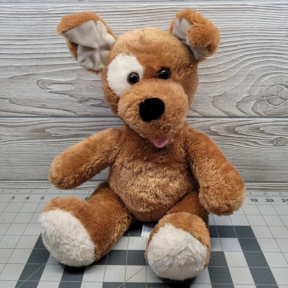 Build A Bear Workshop Plush Dog‎ Toy Goofy Face Floppy Ears Cheeky Tongue BAB